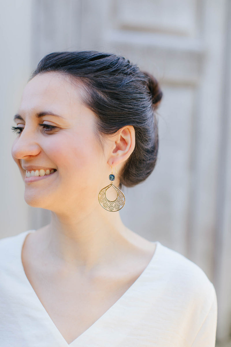 Ohrringe Boho Blau