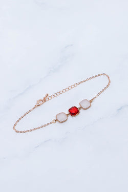 Armband Rosegold Rot Weiss