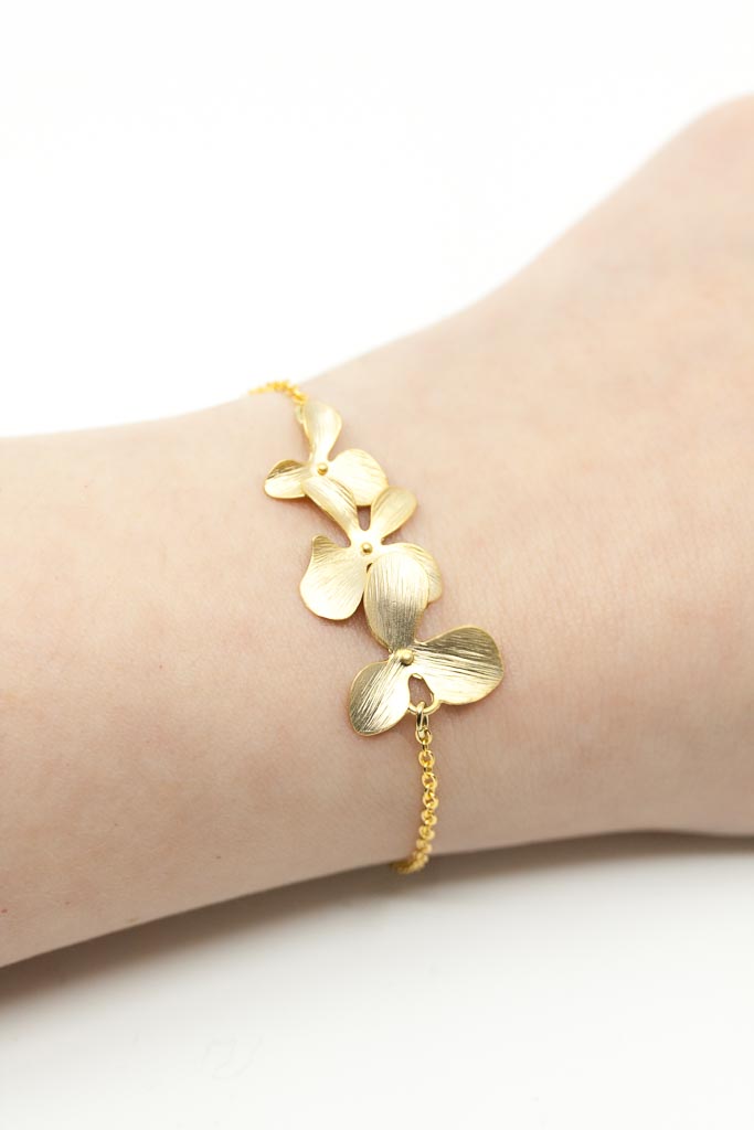 Armband Madeira vergoldet 3 Blumen - Catalea - Schlichter Schmuck - Minimalistischer Schmuck - Modeschmuck