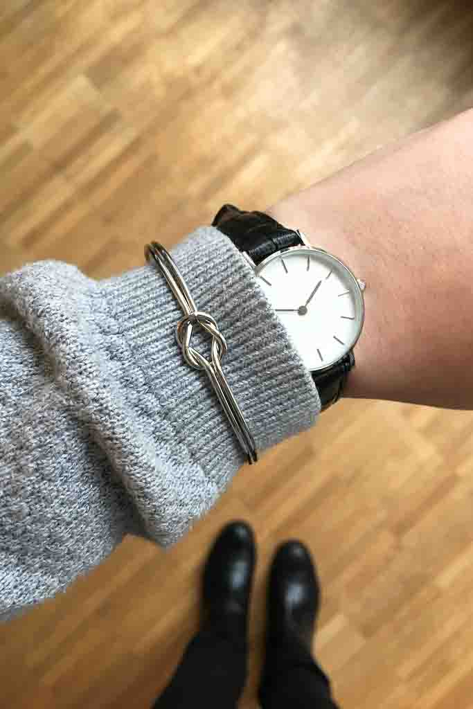 Armspange versilbert Knoten - Catalea - Schlichter Schmuck - Minimalistischer Schmuck - Modeschmuck