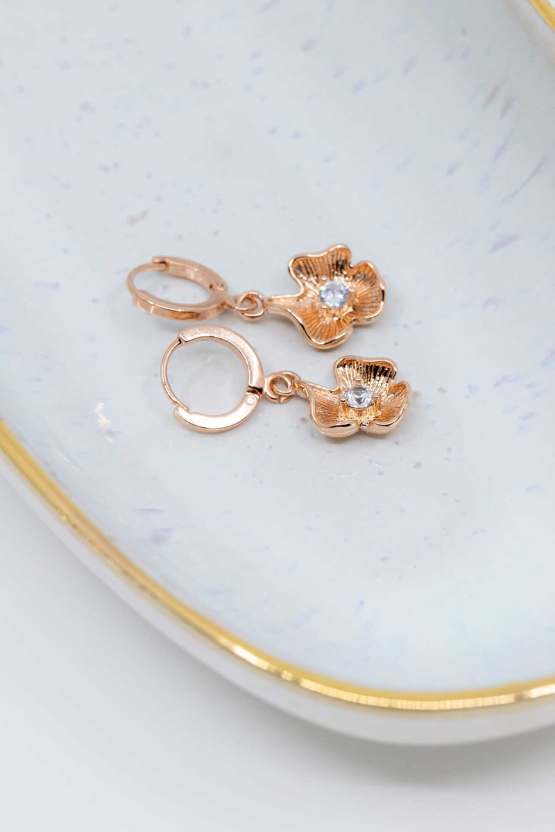 Creolen Rinca Rosegold Blüten