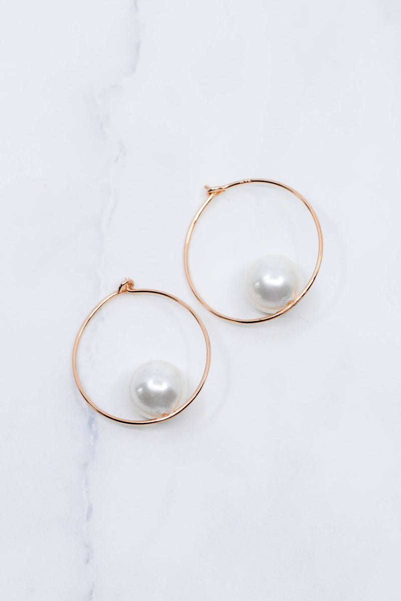 Creolen Rosegold Perlen Ikaria