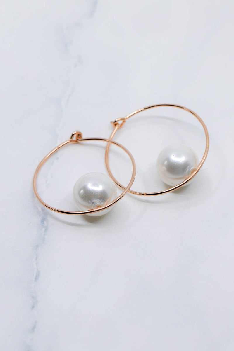 Creolen Rosegold Perlen Ikaria