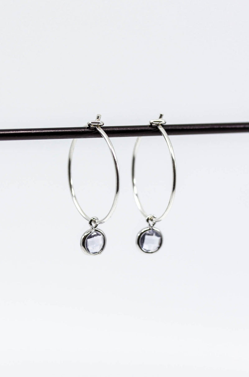 Ohrringe Creolen 925 Silber Blau - Catalea - Schlichter Schmuck - Minimalistischer Schmuck - Modeschmuck
