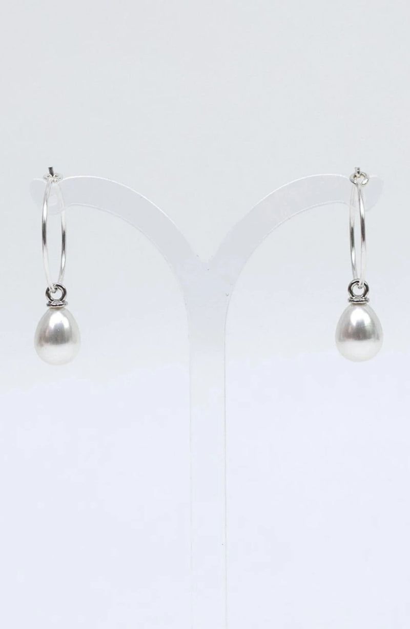 Creolen 925 Silber Perlen - Catalea - Schlichter Schmuck - Minimalistischer Schmuck - Modeschmuck