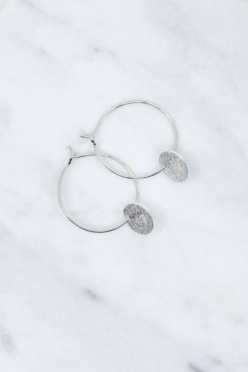 Creolen 925 Silber Plättchen, Catalea, schlichter Schmuck, Minimalistischer Schmuck, personalisierter Schmuck