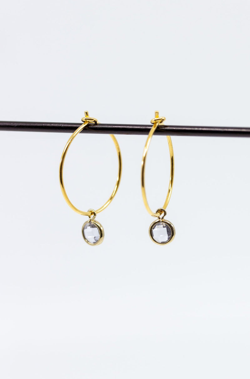 Ohrringe Creolen 925 Silber vergoldet Blau - Catalea - Schlichter Schmuck - Minimalistischer Schmuck - Modeschmuck
