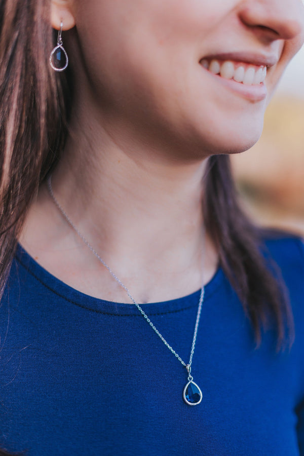 Kette Saranda Silber Tropfen - verschiedene Farben - Catalea - Schlichter Schmuck - Minimalistischer Schmuck - Modeschmuck