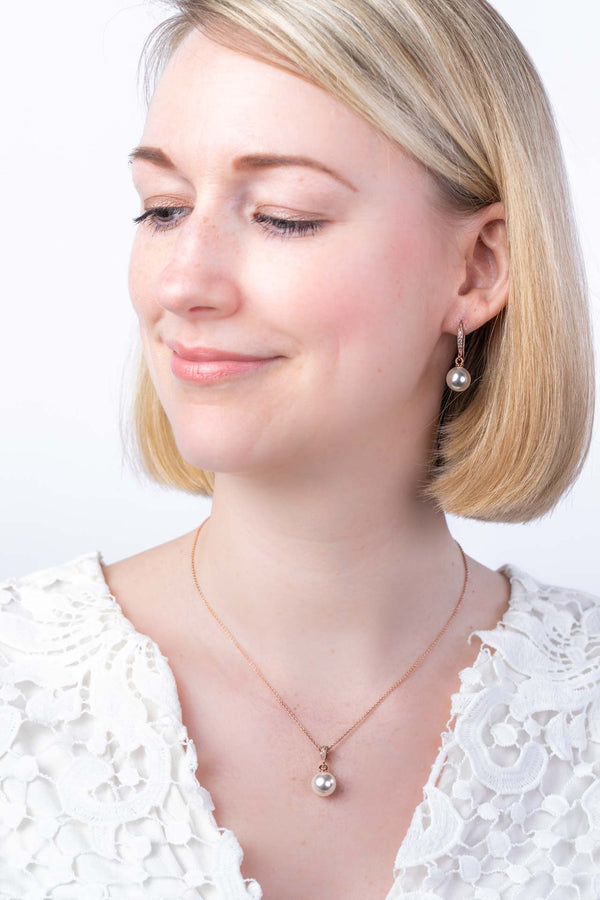 Ohrringe rosevergoldet Perlen rund - Catalea - Schlichter Schmuck - Minimalistischer Schmuck - Modeschmuck
