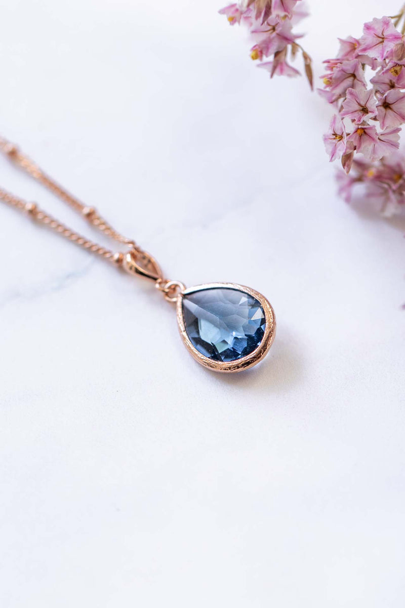 Kette Rosevergoldet Blau