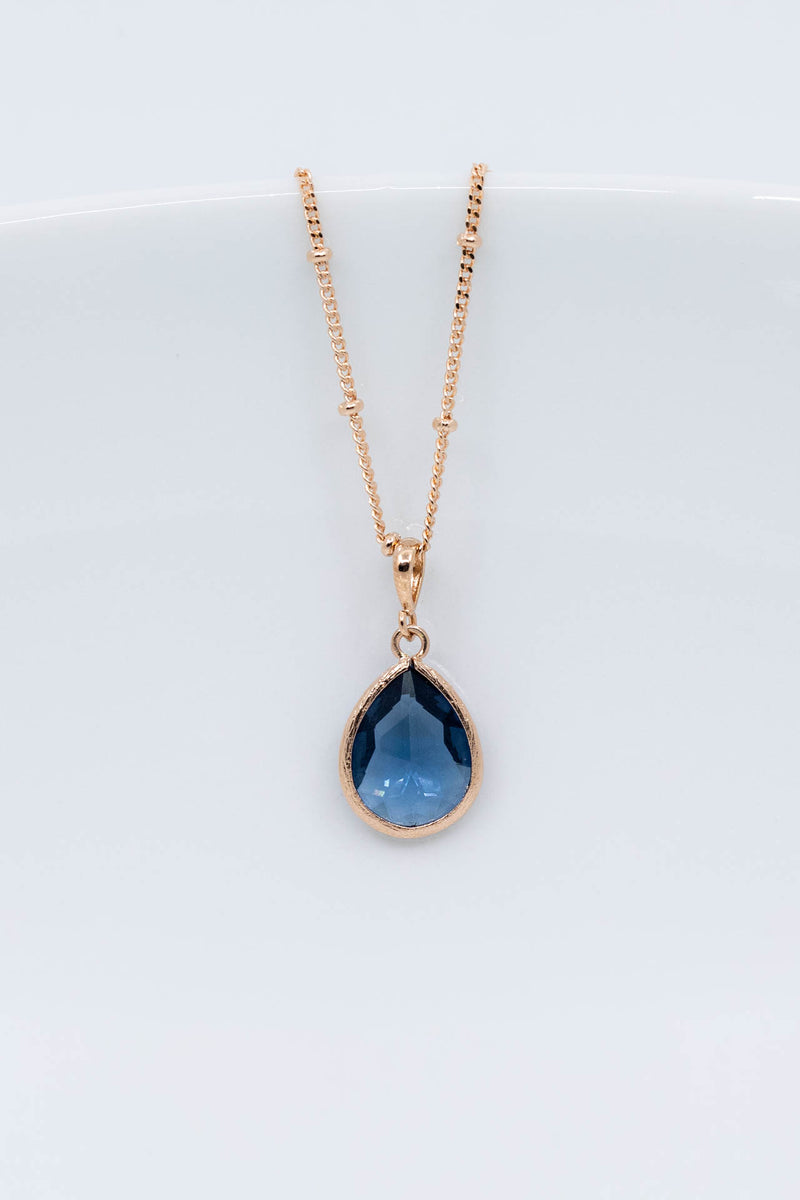 Kette Rosevergoldet Blau