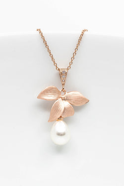 Kette Siena rosevergoldet Blume und Perle - Catalea - Schlichter Schmuck - Minimalistischer Schmuck - Modeschmuck