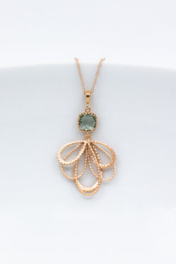 Kette Rosegold Erinitegrün Malaga