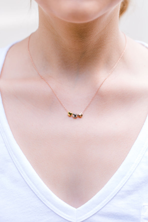 Kette Silber Herzen matt, Catalea, schlichter Schmuck, Minimalistischer Schmuck, personalisierter Schmuck
