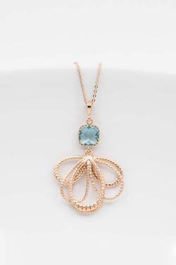 Kette Malaga Rosegold Aquamarin