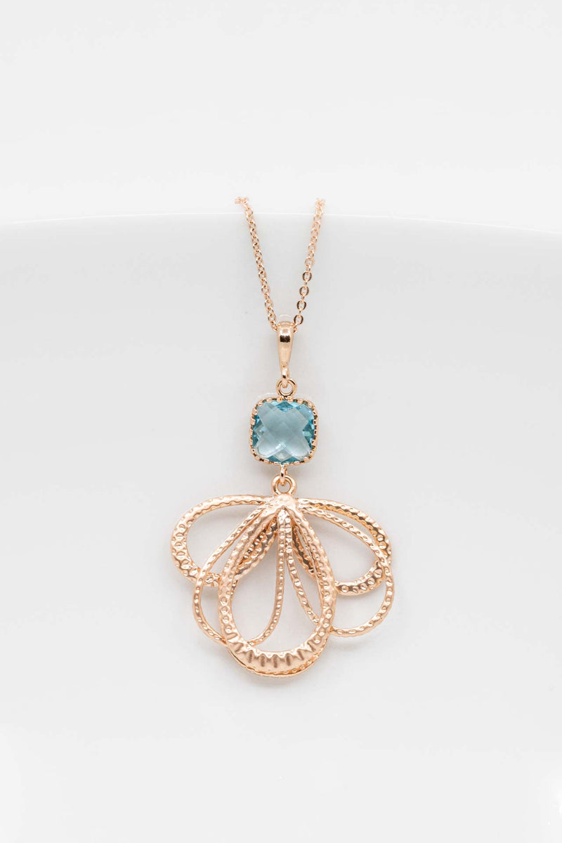 Kette Malaga Rosegold Aquamarin