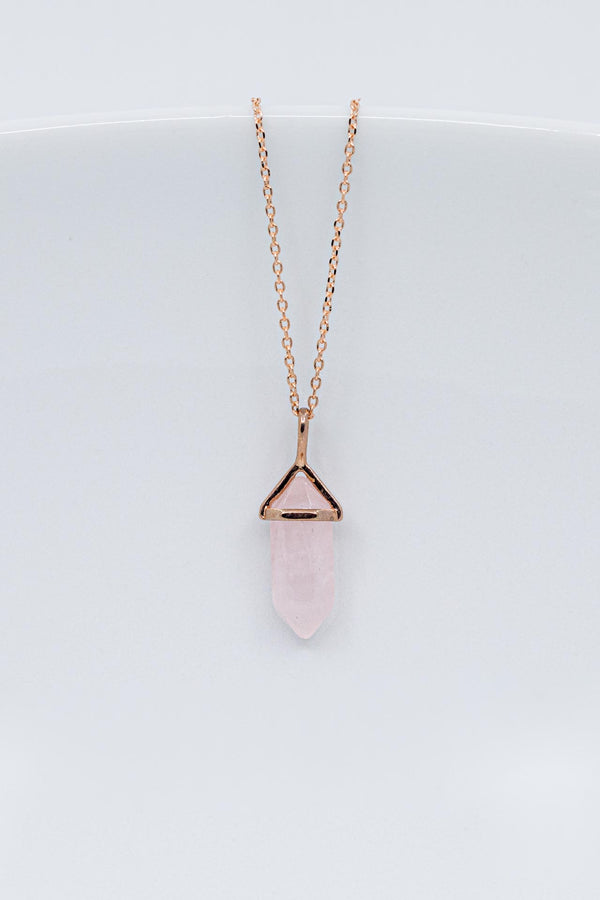 Kette Rosegold Rosenquarz, Catalea, schlichter Schmuck, Minimalistischer Schmuck, personalisierter Schmuck