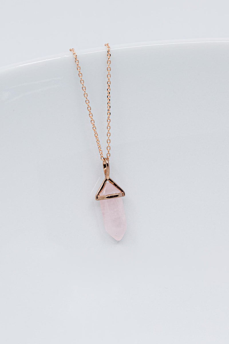 Kette Rosegold Rosenquarz, Catalea, schlichter Schmuck, Minimalistischer Schmuck, personalisierter Schmuck