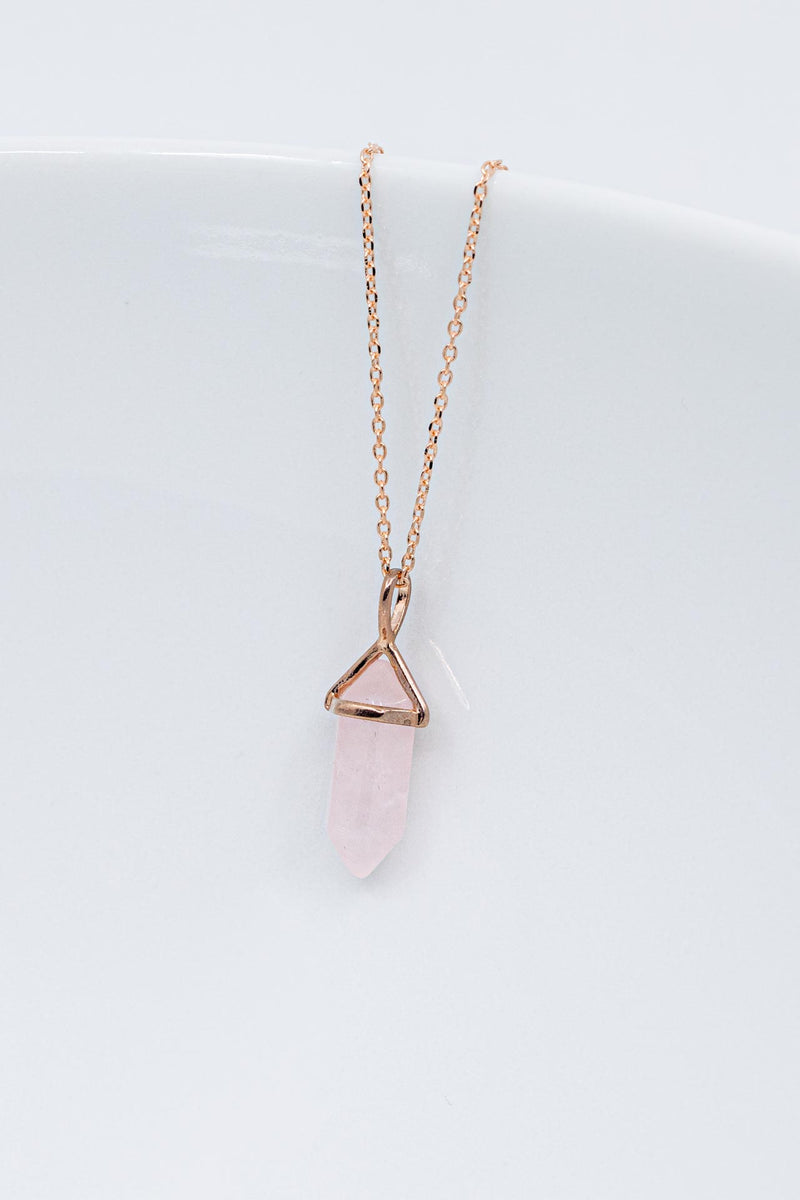 Kette Rosegold Rosenquarz, Catalea, schlichter Schmuck, Minimalistischer Schmuck, personalisierter Schmuck