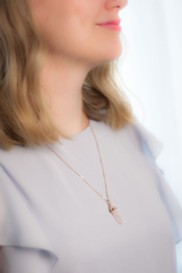 Kette Rosegold Rosenquarz