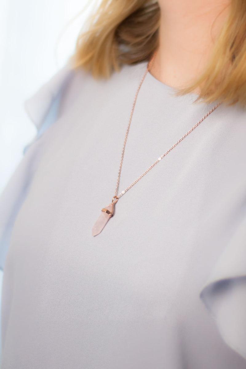 Kette Rosegold Rosenquarz