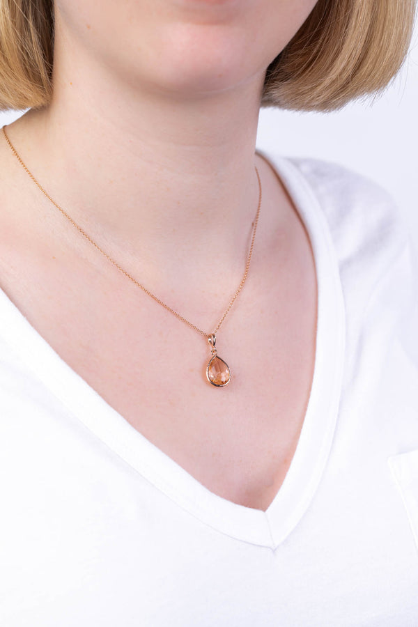 Kette Saranda Rosegold Tropfen - verschiedene Farben - Catalea - Schlichter Schmuck - Minimalistischer Schmuck - Modeschmuck