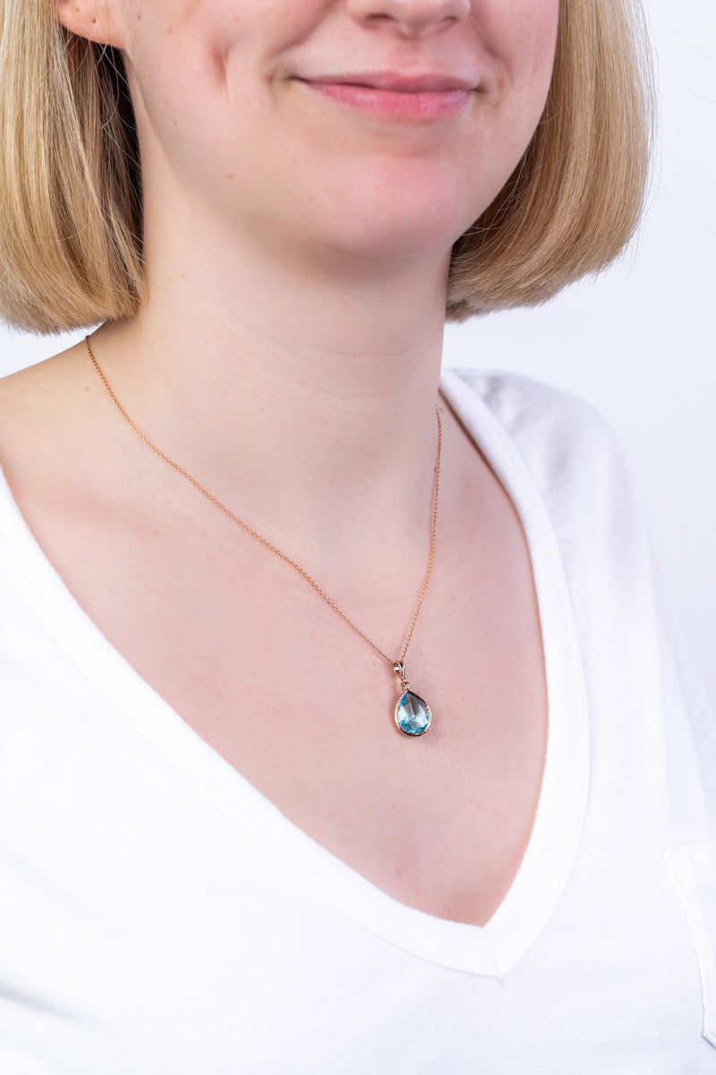 Kette Saranda Rosegold Tropfen - verschiedene Farben - Catalea - Schlichter Schmuck - Minimalistischer Schmuck - Modeschmuck