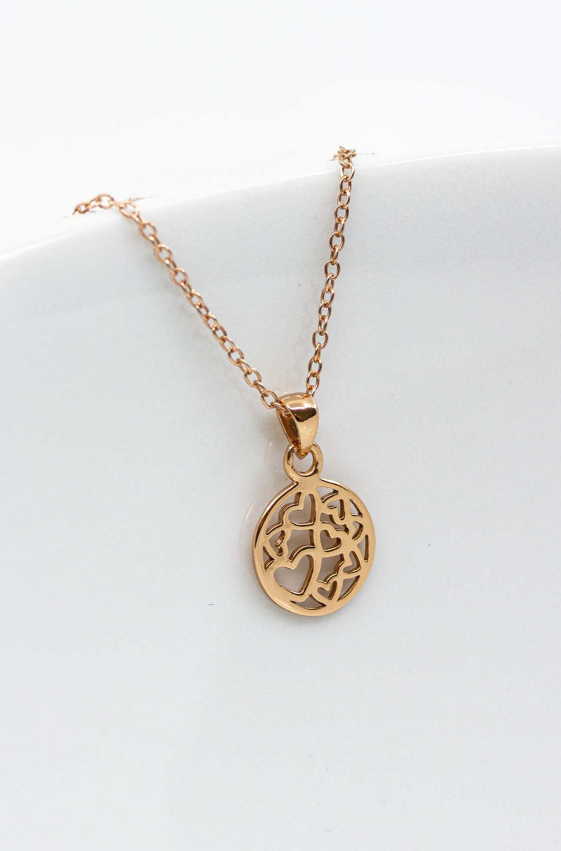 Kette 925 Silber rosevergoldet Herzen - Catalea - Schlichter Schmuck - Minimalistischer Schmuck - Modeschmuck