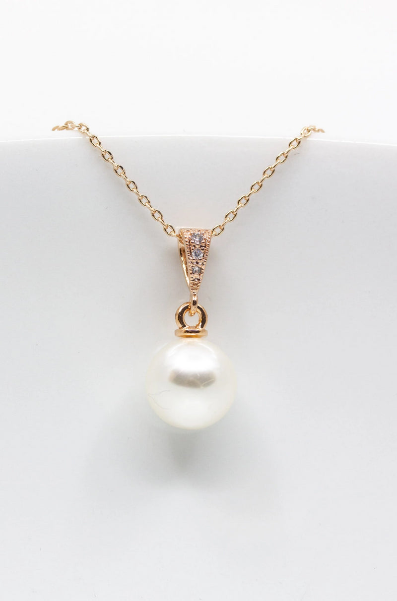 Kette rosevergoldet Perle rund - Catalea - Schlichter Schmuck - Minimalistischer Schmuck - Modeschmuck