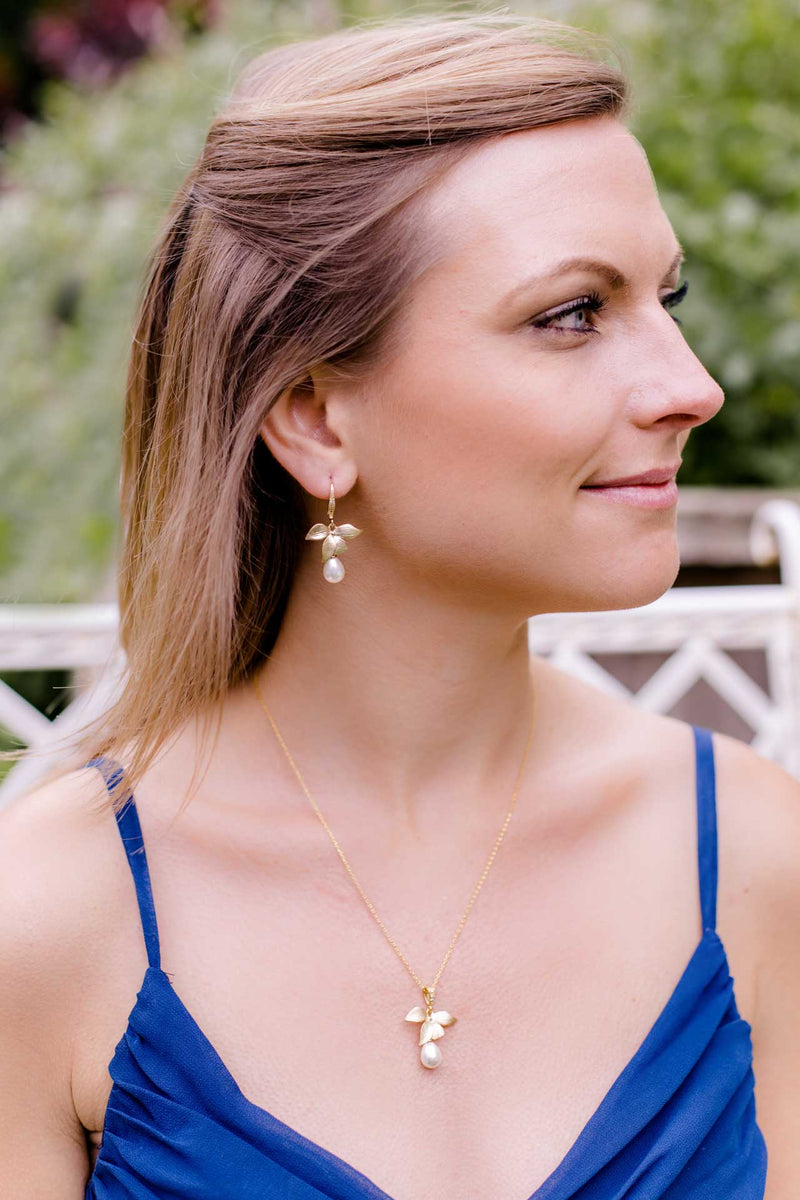 Ohrringe Siena vergoldet Blume Perlen - Catalea - Schlichter Schmuck - Minimalistischer Schmuck - Modeschmuck