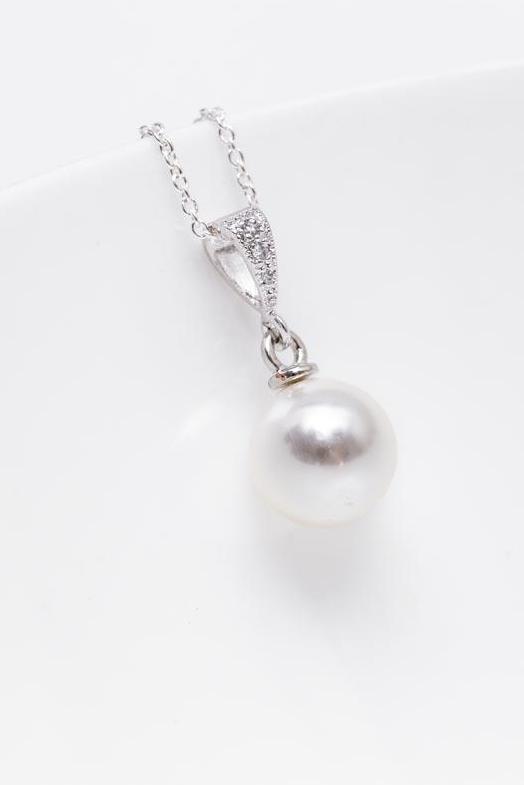 Kette Silber Perle rund - Catalea - Schlichter Schmuck - Minimalistischer Schmuck - Modeschmuck