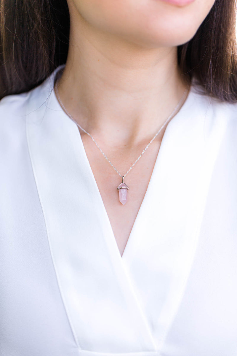 Kette Silber Rosenquarz