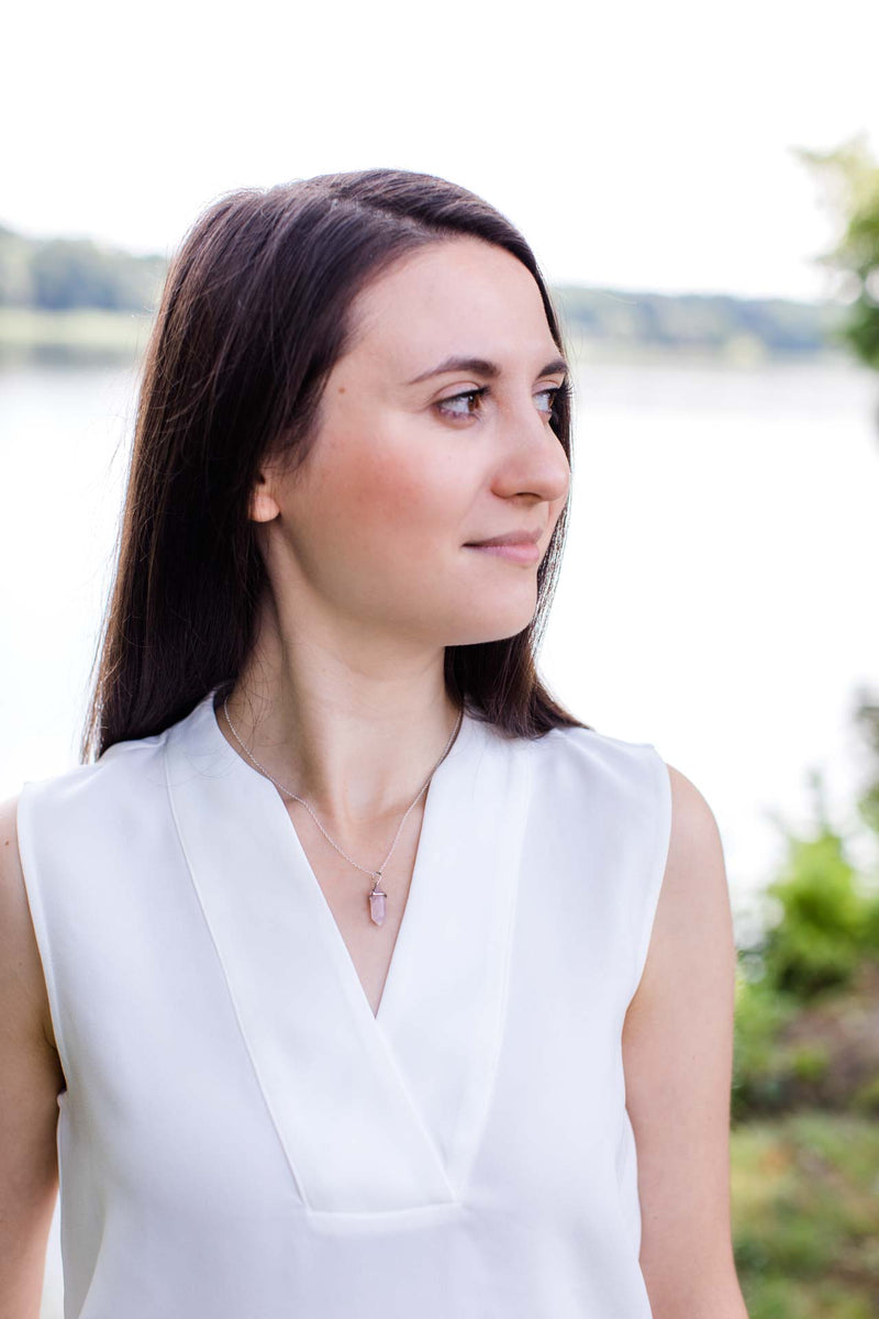Kette Silber Rosenquarz