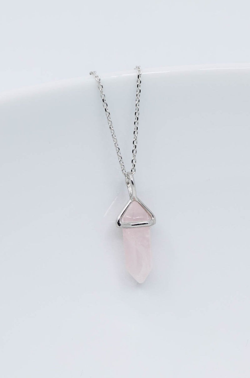 Kette Silber Rosenquarz