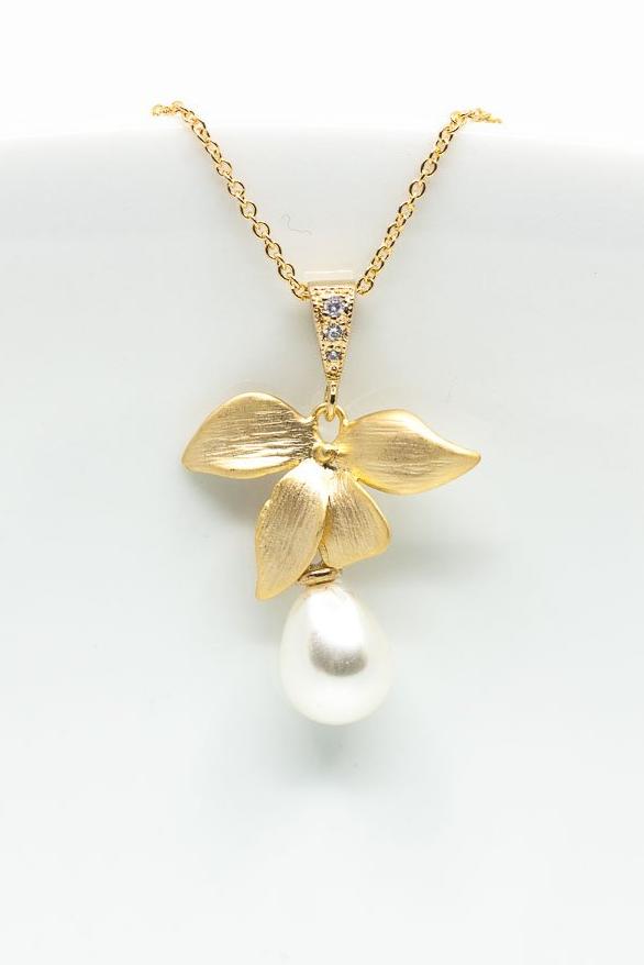 Kette Siena vergoldet Blume und Perle - Catalea - Schlichter Schmuck - Minimalistischer Schmuck - Modeschmuck