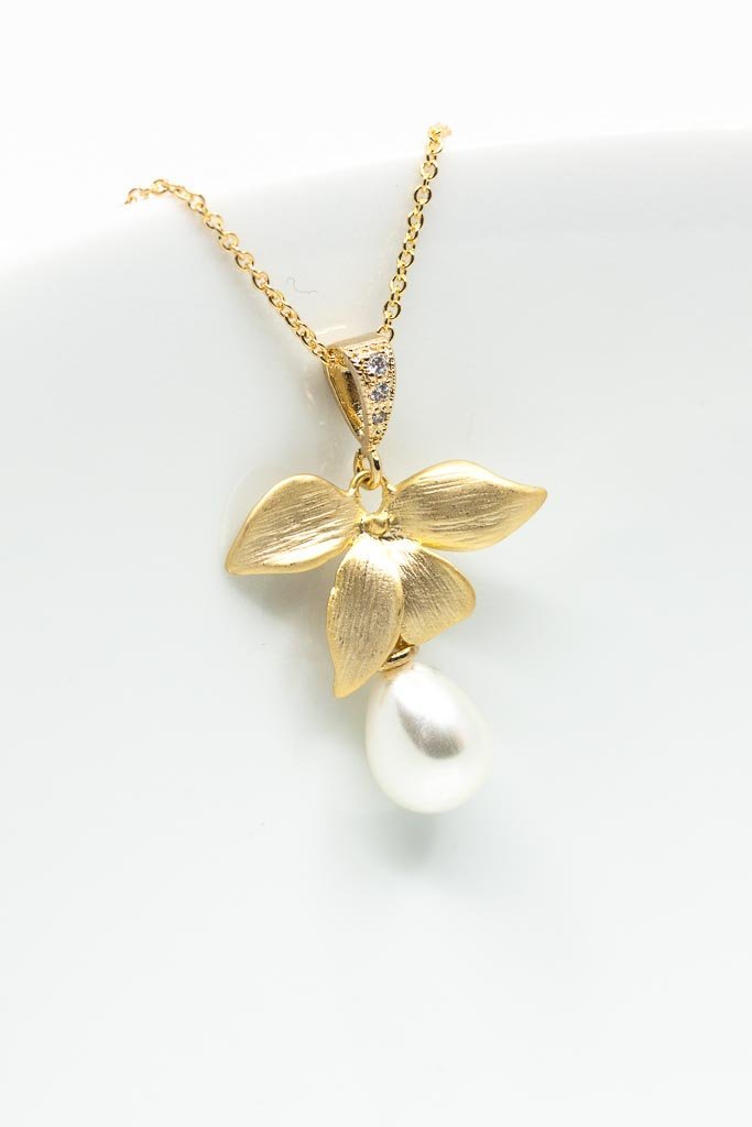 Kette Siena vergoldet Blume und Perle - Catalea - Schlichter Schmuck - Minimalistischer Schmuck - Modeschmuck