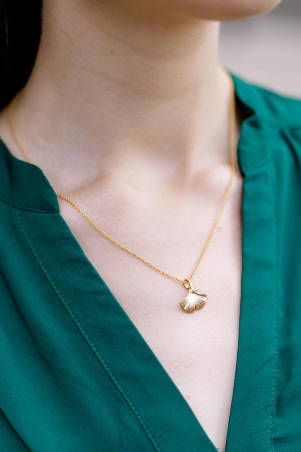 Kette vergoldet Ginkgo - Catalea - Schlichter Schmuck - Minimalistischer Schmuck - Modeschmuck