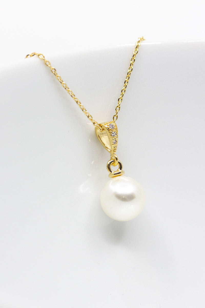 Kette vergoldet Perle rund - Catalea - Schlichter Schmuck - Minimalistischer Schmuck - Modeschmuck