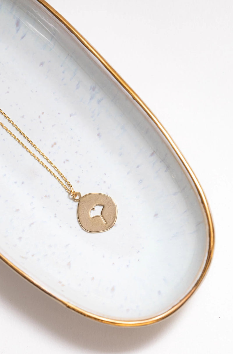 Kette vergoldet Ginkgoblatt - Catalea - Schlichter Schmuck - Minimalistischer Schmuck - Modeschmuck
