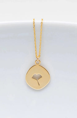 Kette vergoldet Ginkgoblatt - Catalea - Schlichter Schmuck - Minimalistischer Schmuck - Modeschmuck