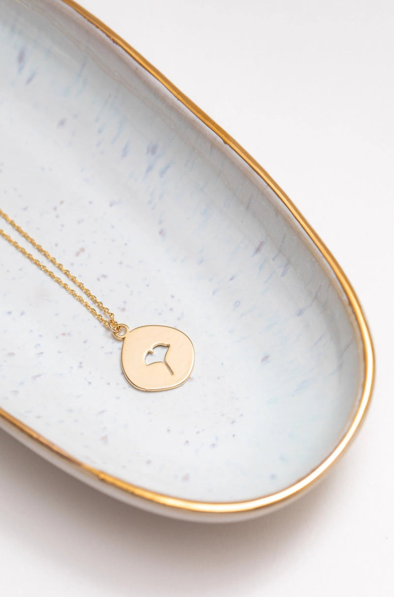 Kette vergoldet Ginkgoblatt - Catalea - Schlichter Schmuck - Minimalistischer Schmuck - Modeschmuck