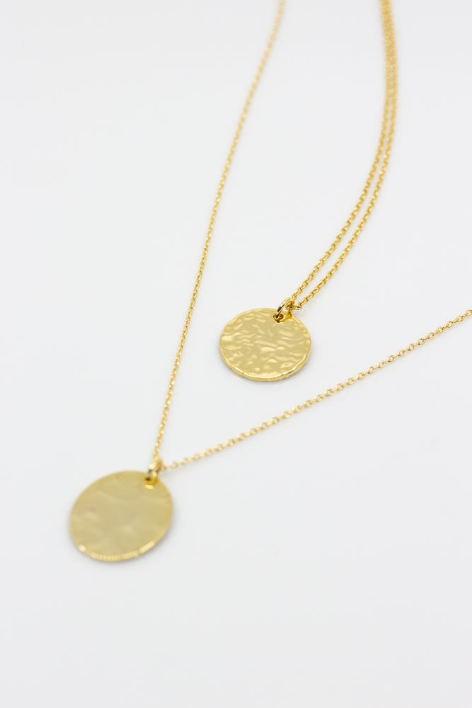Kette vergoldet Plättchen rund - Catalea - Schlichter Schmuck - Minimalistischer Schmuck - Modeschmuck