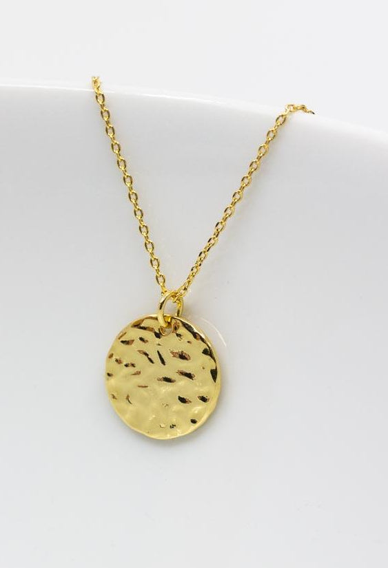 Kette vergoldet Plättchen rund - Catalea - Schlichter Schmuck - Minimalistischer Schmuck - Modeschmuck