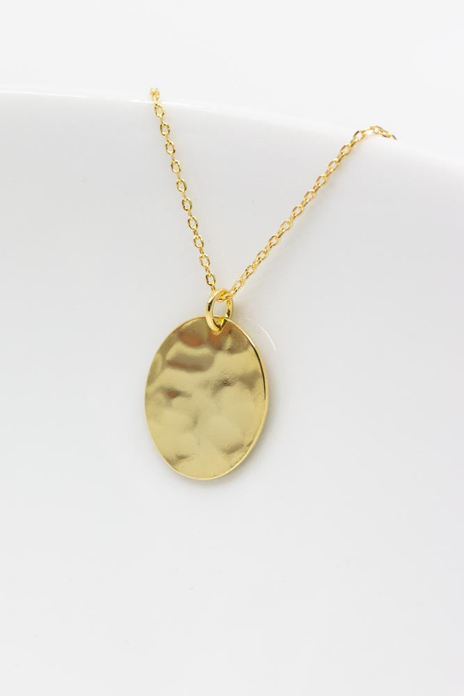 Kette vergoldet Plättchen oval - Catalea - Schlichter Schmuck - Minimalistischer Schmuck - Modeschmuck