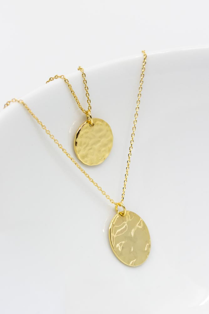 Kette vergoldet Plättchen oval - Catalea - Schlichter Schmuck - Minimalistischer Schmuck - Modeschmuck