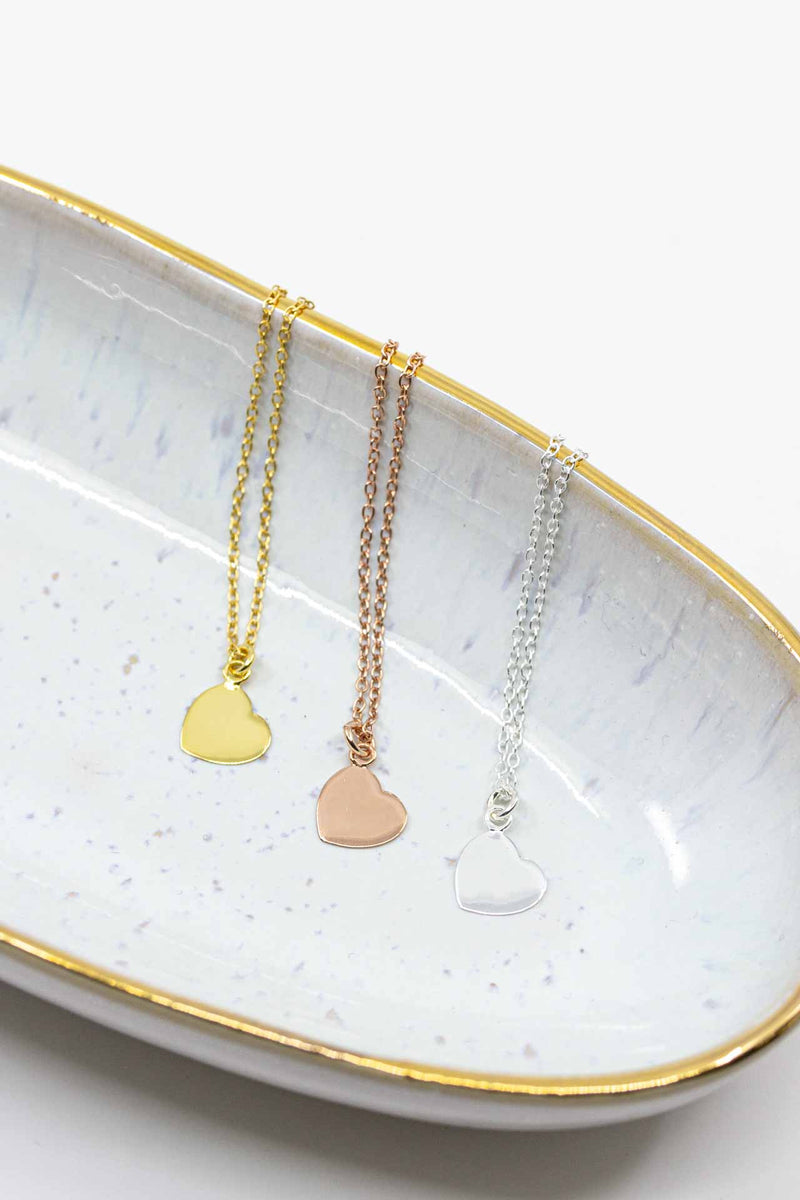 Kette 925 Silber vergoldet Herz - Catalea - Schlichter Schmuck - Minimalistischer Schmuck - Modeschmuck