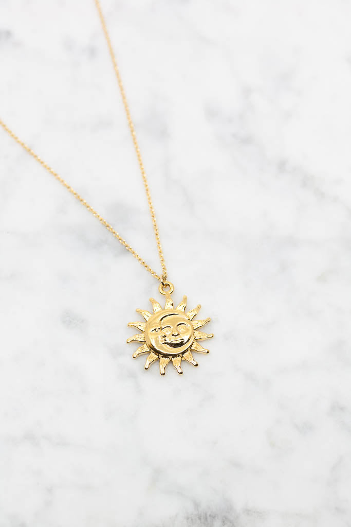 Kette vergoldet Sonne und Mond - Catalea - Schlichter Schmuck - Minimalistischer Schmuck - Modeschmuck