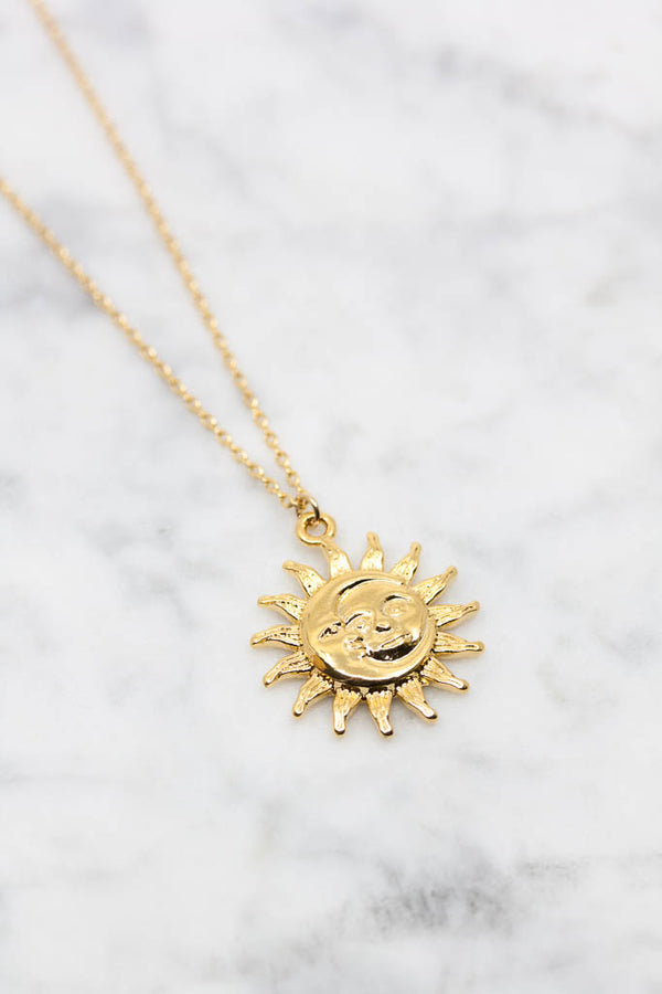 Kette vergoldet Sonne und Mond - Catalea - Schlichter Schmuck - Minimalistischer Schmuck - Modeschmuck