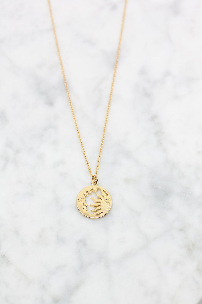 Kette vergoldet Sonne Mond - Catalea - Schlichter Schmuck - Minimalistischer Schmuck - Modeschmuck