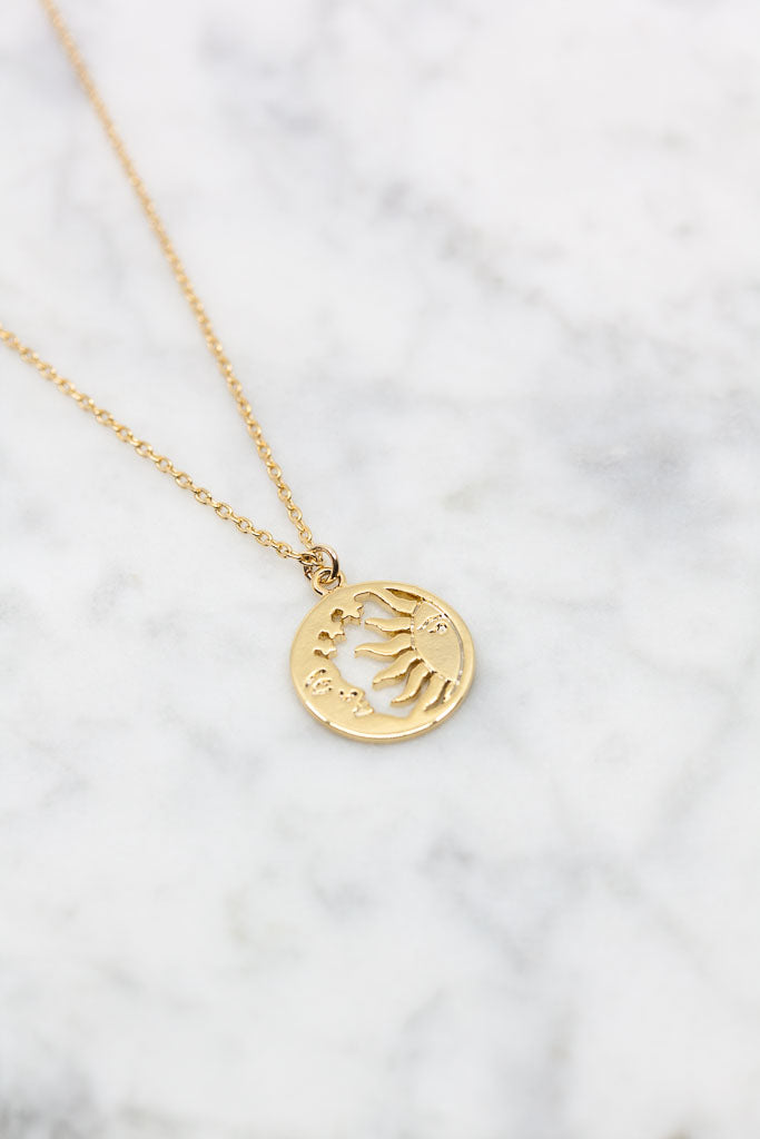 Kette vergoldet Sonne Mond - Catalea - Schlichter Schmuck - Minimalistischer Schmuck - Modeschmuck